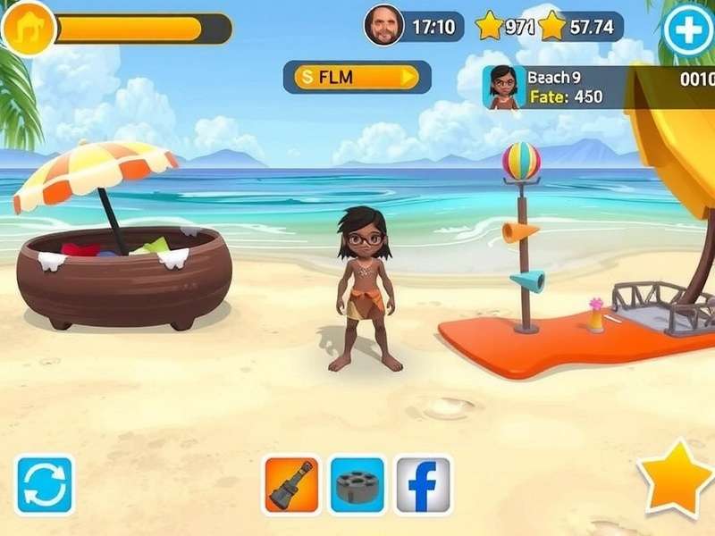 Shore Safari gameplay screenshot showing beach exploration